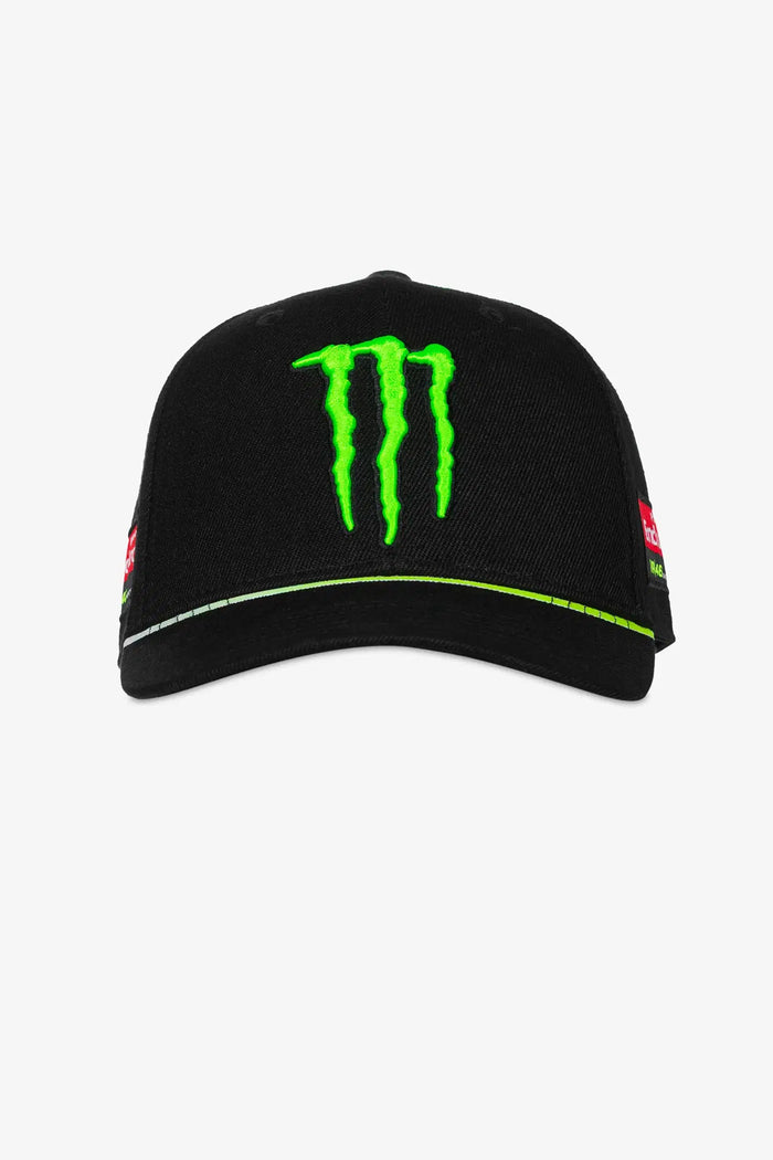 Vista lateral de la gorra Sponsor Monster Energy Pertamina Enduro VR46 Racing Team negra