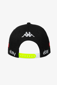 Detalle de la visera con gráfico degradado de la gorra Sponsor Monster Energy Pertamina Enduro VR46 Racing Team
