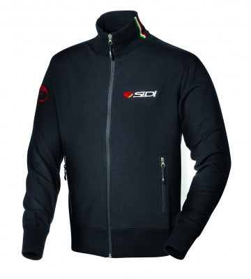 Sudadera retro Sidi negra con cremallera frontal