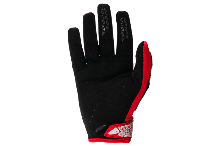 Palma reforzada de los guantes para motocross UFO Muria rojo