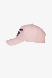 Vista lateral de la gorra VR46 46 Animalier para mujer negra