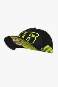 Vista lateral de la gorra VR46 46 Monster negra