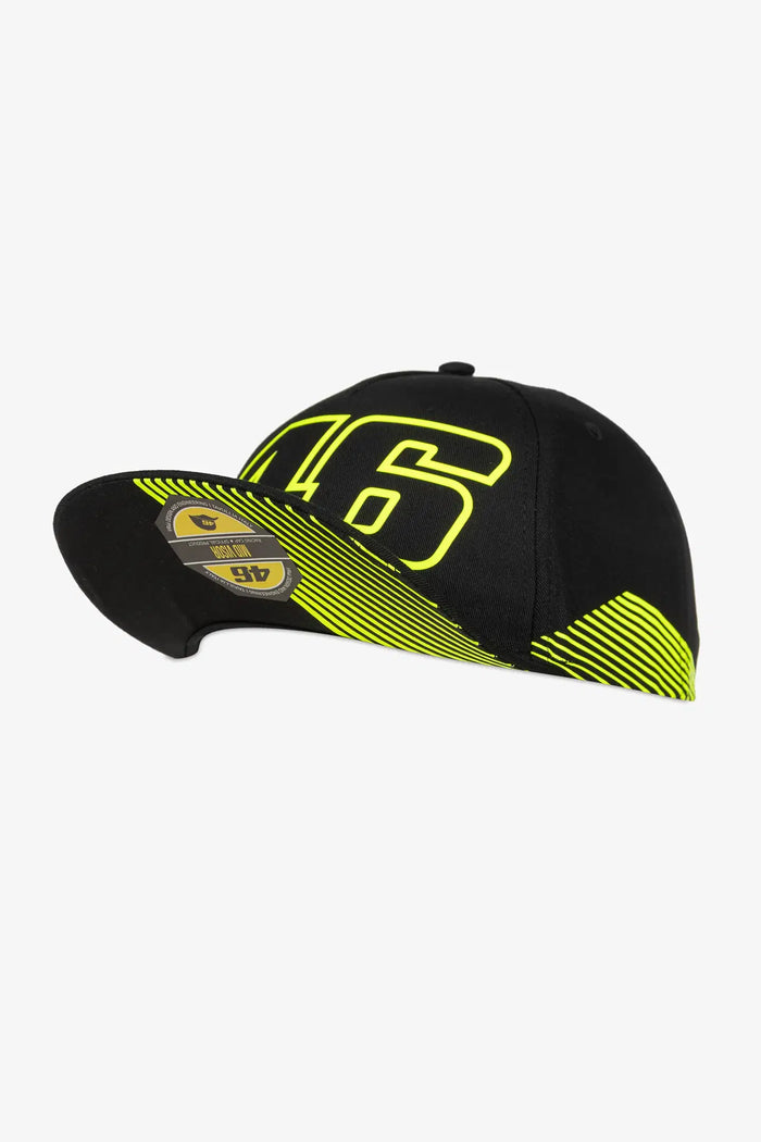 Vista lateral de la gorra VR46 46 Monster negra
