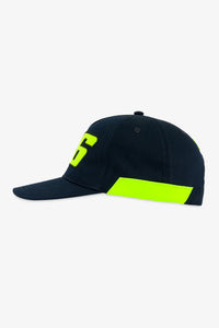 Vista lateral de la gorra VR46 Classic azul