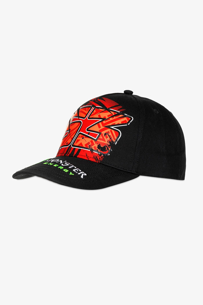 Gorra VR46 Francesco Bagnaia Dual Monster negra vista frontal