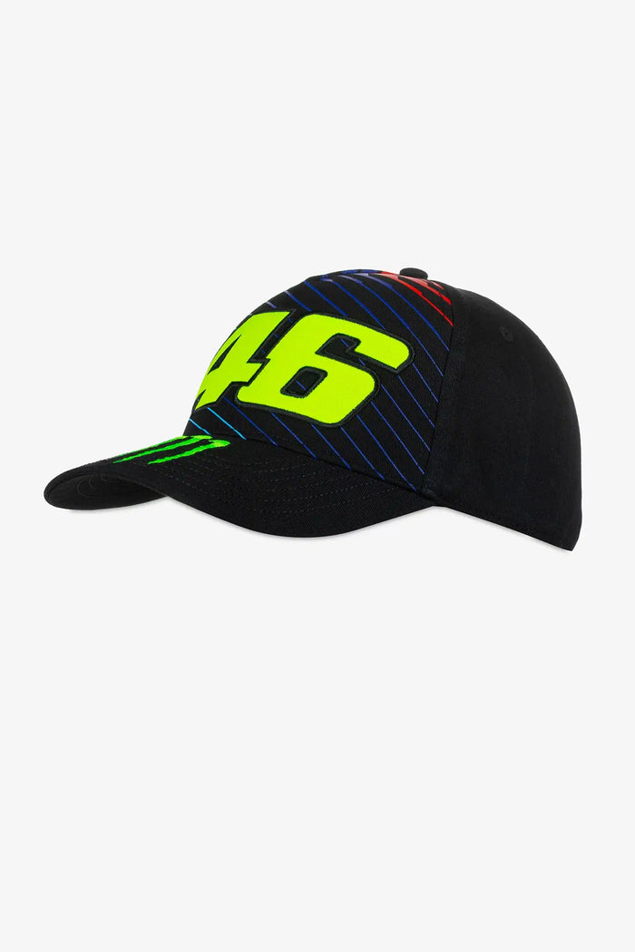 Gorra VR46 Monster 46 negra vista frontal