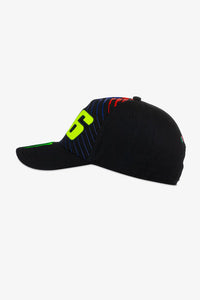 Vista lateral de la gorra VR46 Monster 46 negra