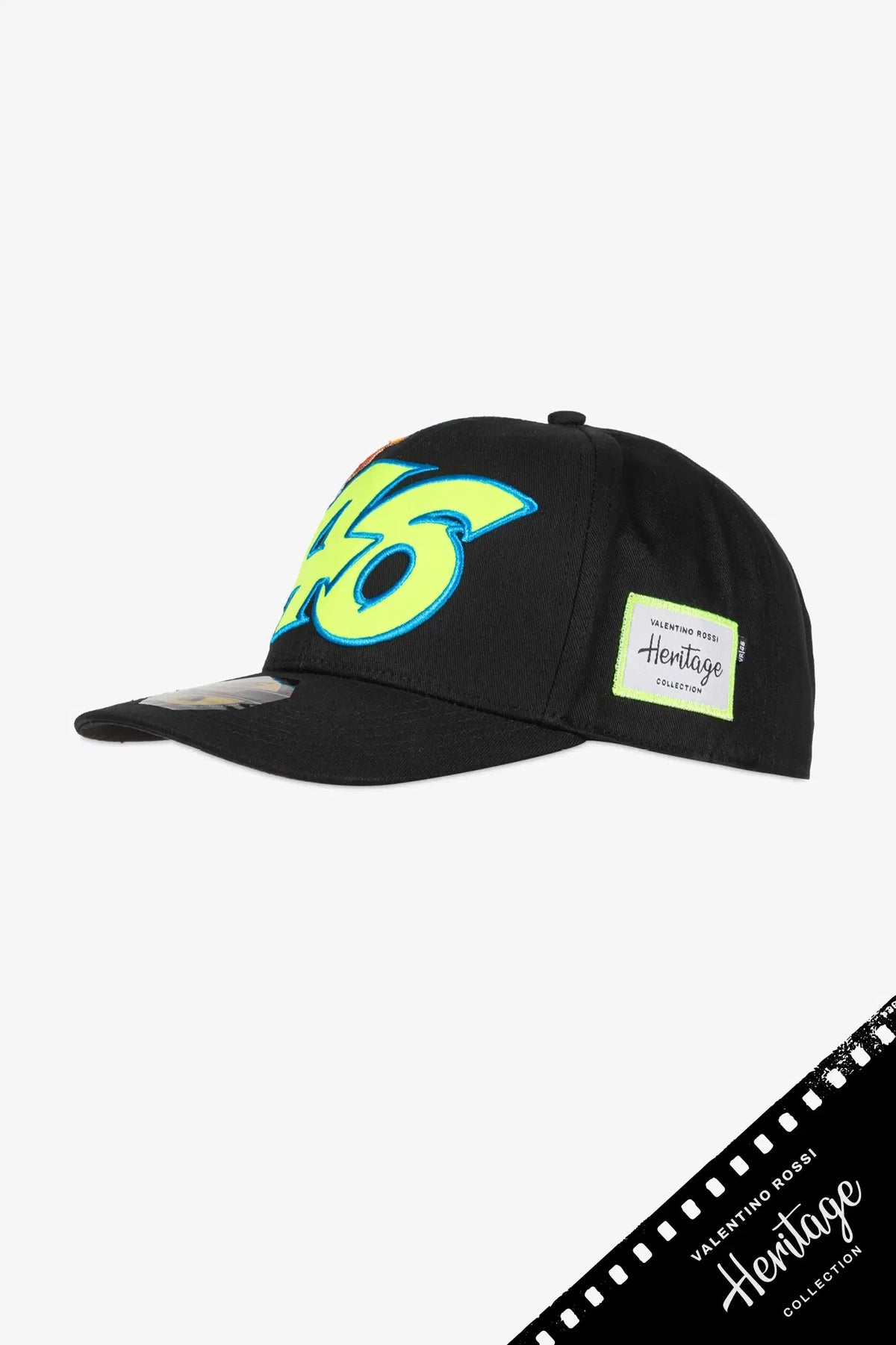 Gorra VR46 Sole Luna Rossifumi Heritage negra vista frontal
