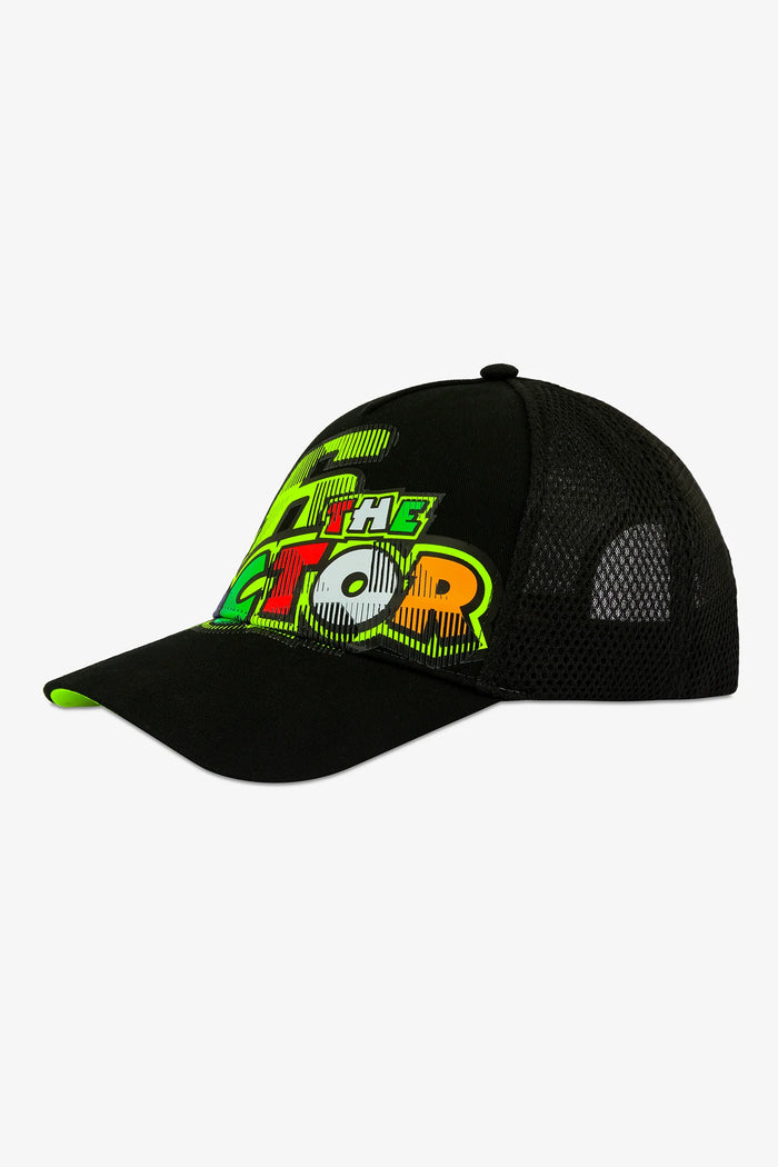 Gorra VR46 The Doctor negra vista frontal