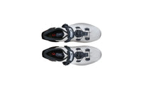 Vista frontal de las zapatillas de ciclismo Sidi Wire 2S blanco negro